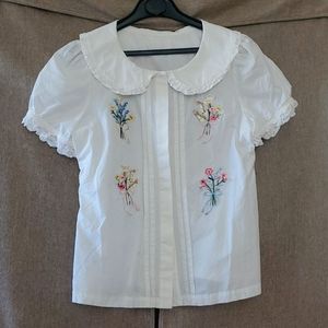 Kawaii Puff Sleeve Blouse Floral